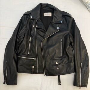 And More Yesterday Black Faux Leather Biker Jacket